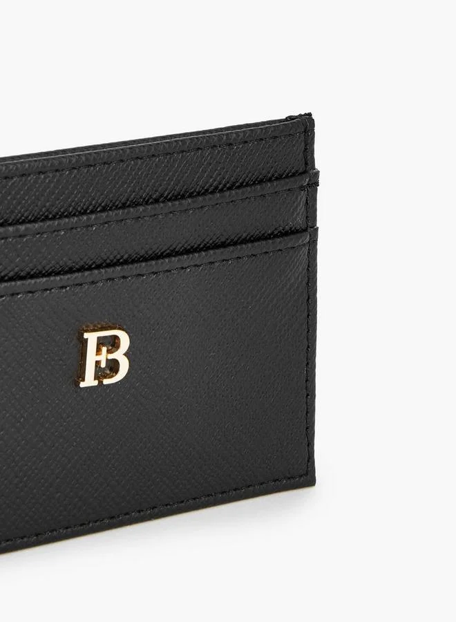 Flora Bella By Shoexpress Black Textured Card Holder With Monogram Detail for Women | Best Price UAE